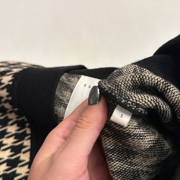 NWOT Sandro Dane Oversized Houndstooth Cardigan - Picture 5 of 8